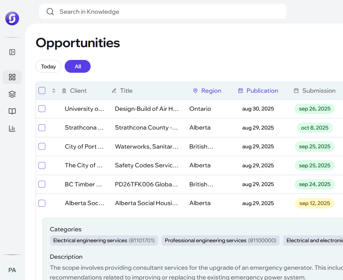 Seev opportunities screenshot